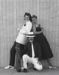 Hip Lip City band, John, Ryan, and Joanne pose for a picture, Portsmouth, New Hampshire