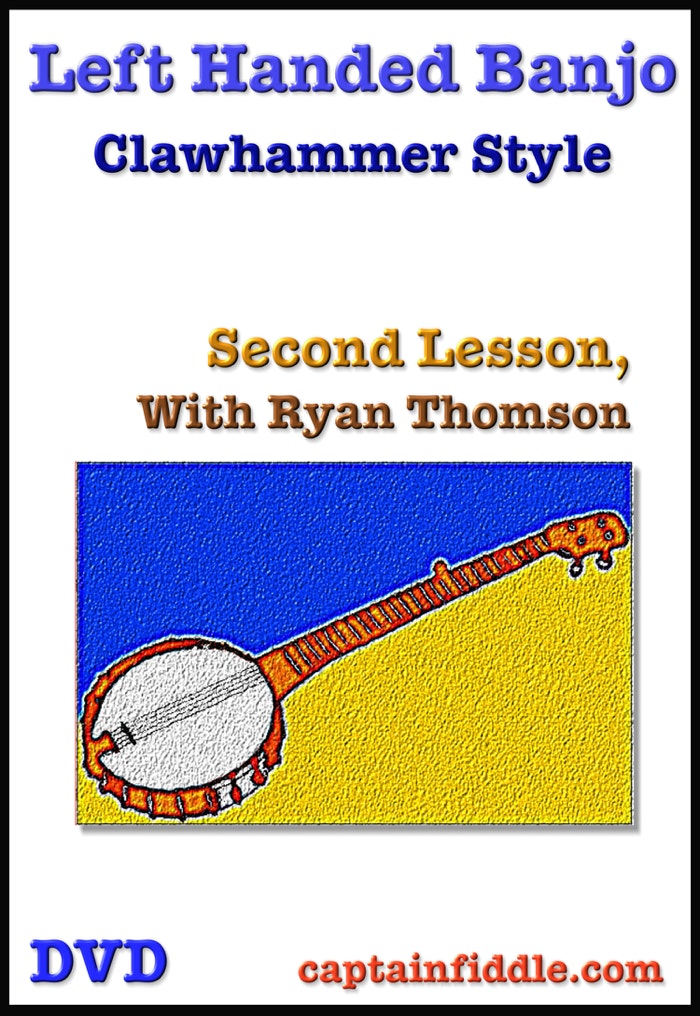 Cover for video instructional DVD of Left Handed Banjo, Clawhammer Style by Ryan Thomson
