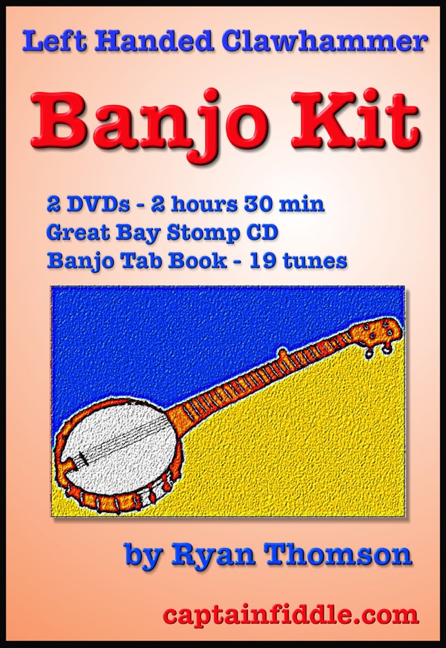 Front cover illustration for Left Handed banjo Kit DVD box