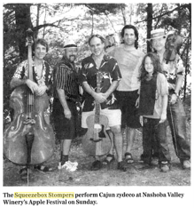 Squeezebox Stompers pictured at Essex Festival, Massachusetts, Brennish and Ryan on right