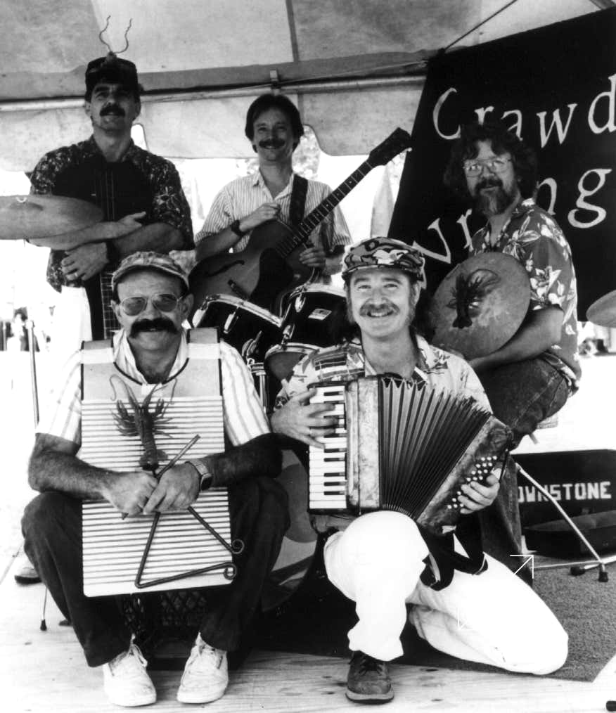 Crawdad Wranglers cajun and zydeco band, drawing by Bob Nilson