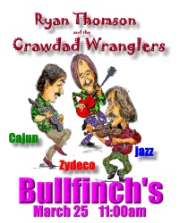 Crawdad Wranglers Trio perform at Bulfinches restaurant  in Sudbury, Massachusetts