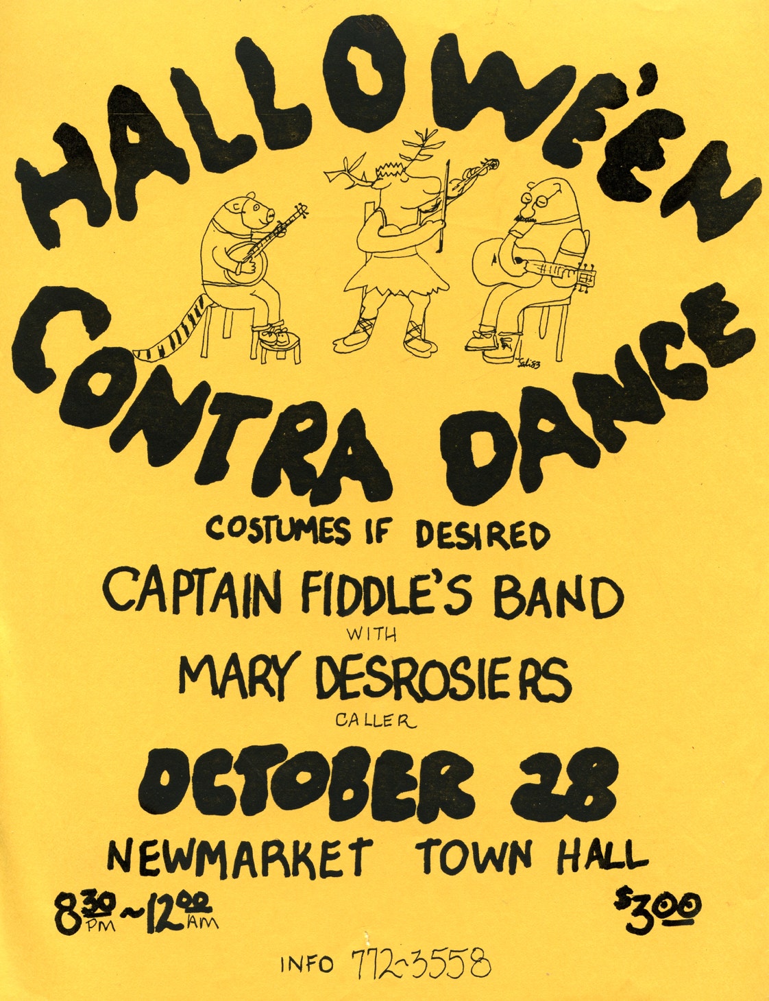 Poster for a Halloween Contra Dance, Newmarket, New Hampshire