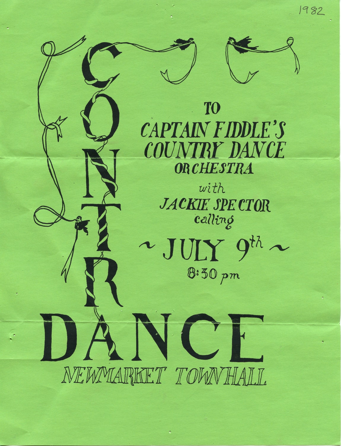 Poster for a Contra Dance, Newmarket, New Hampshire