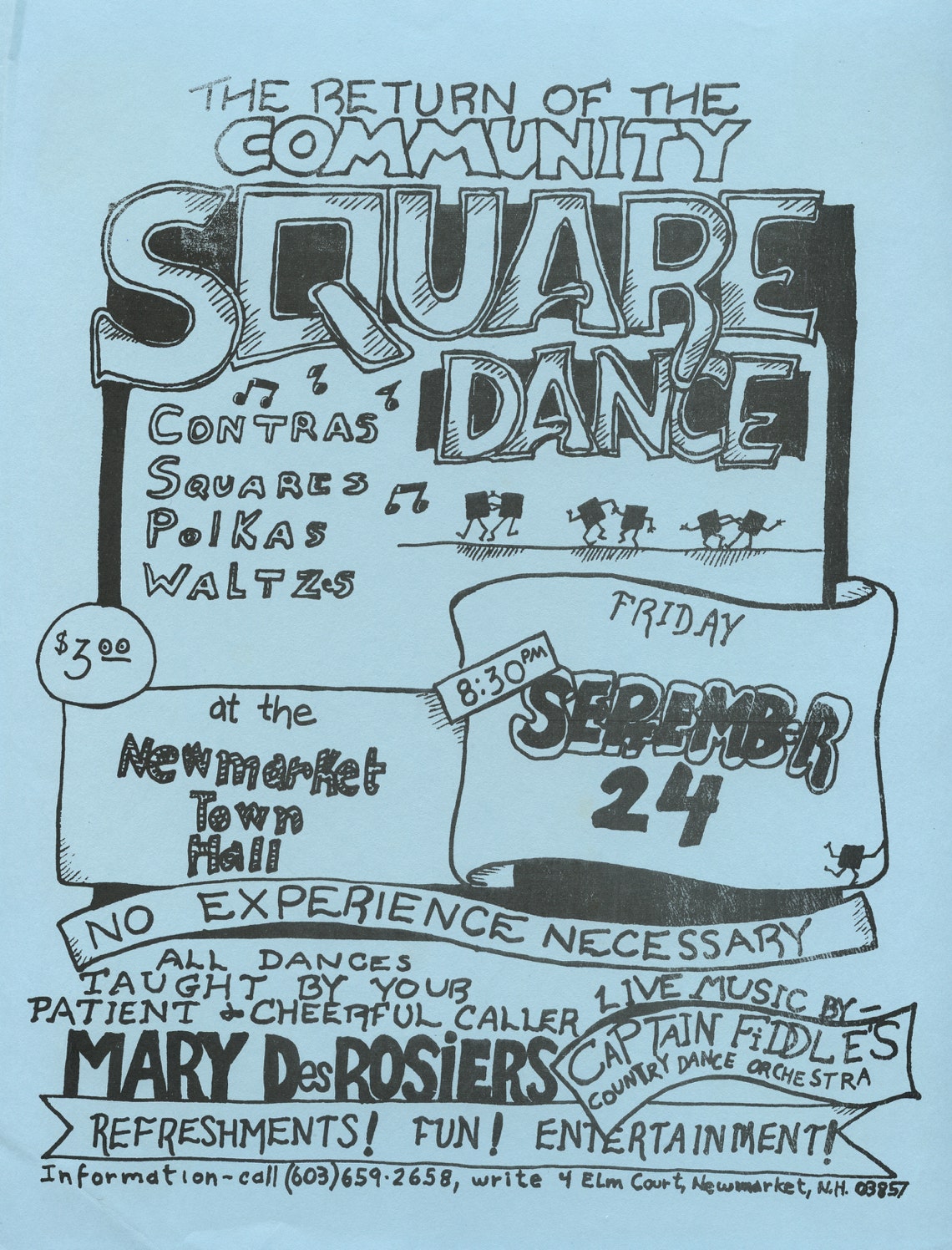 Poster for a Square Dance, Newmarket, New Hampshire